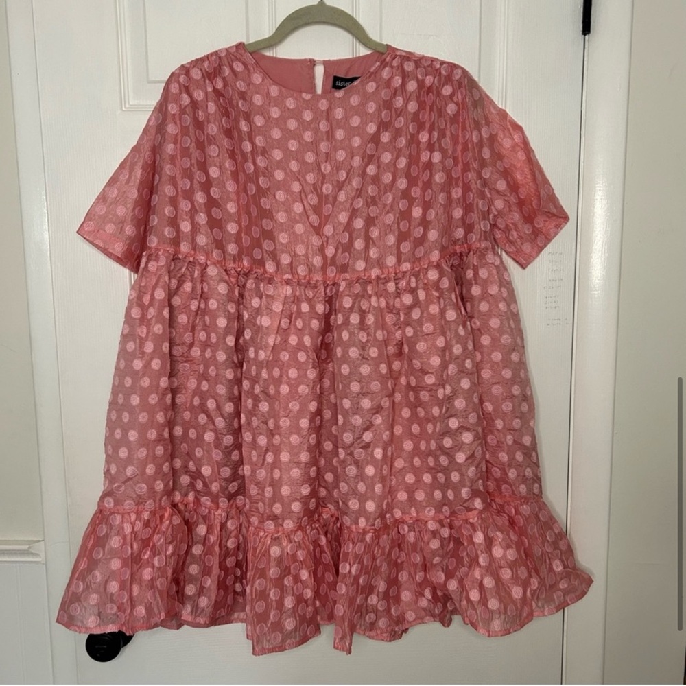 Sister Jane Sand Pink Dollar Smock Jacquard Dress - Picture 2 of 4